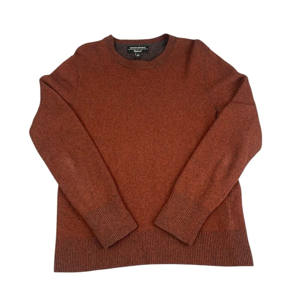Banana Republic Filpucci Wool Blend Pullover Sweater Burnt Orange, Men’s Medium